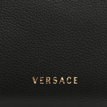 Versace Calfskin Medium La Medusa Top Handle Handbag Black 11 of 21