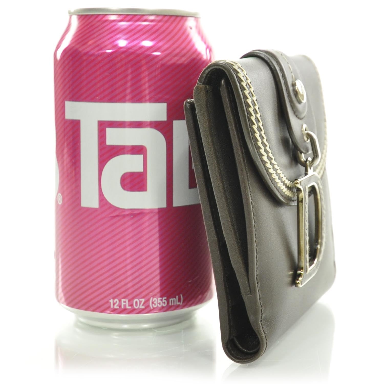 Christian Dior Leather Detective Charm Wallet Brown 3 of 7