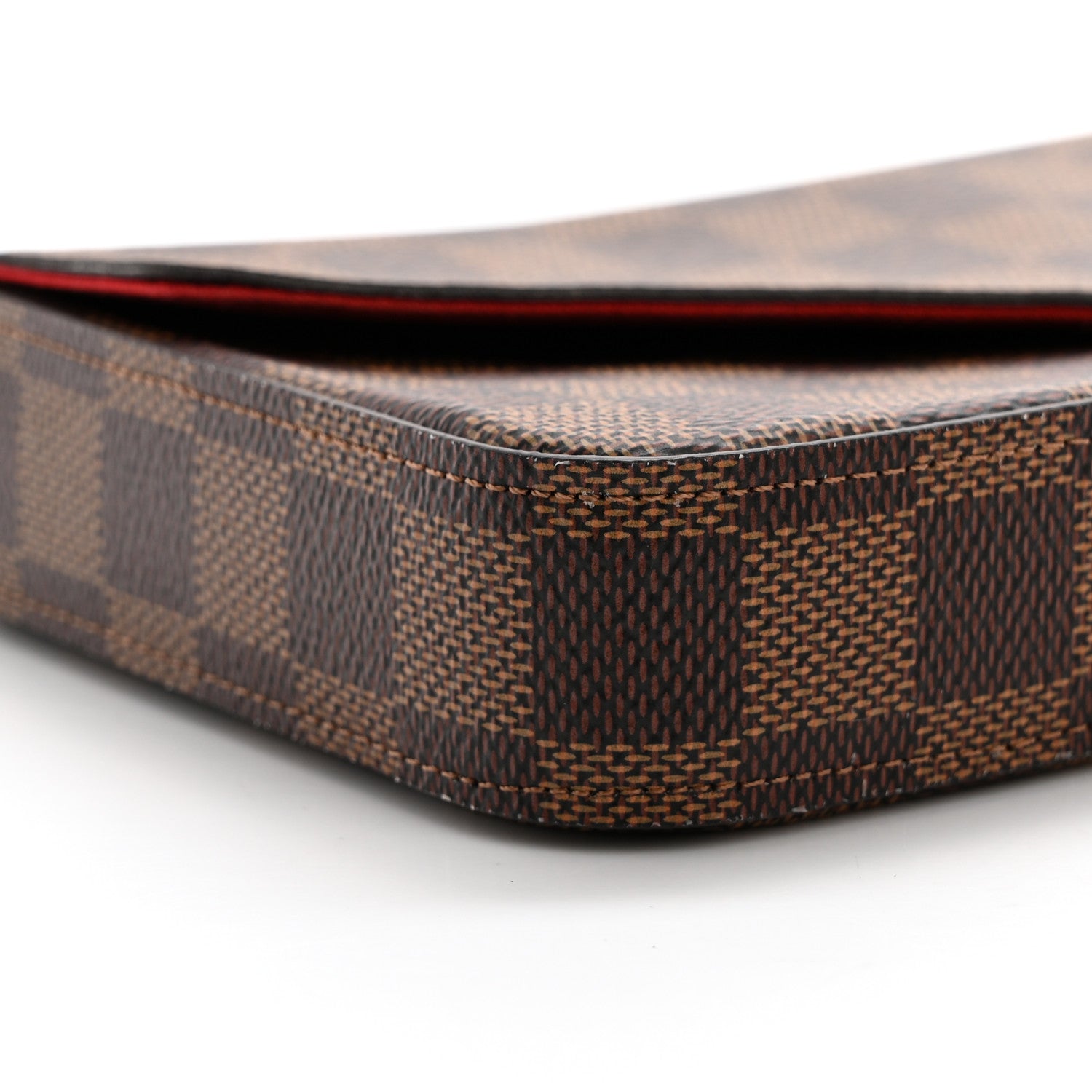 Louis Vuitton Damier Ebene Pochette Felicie Chain Wallet 9 of 14