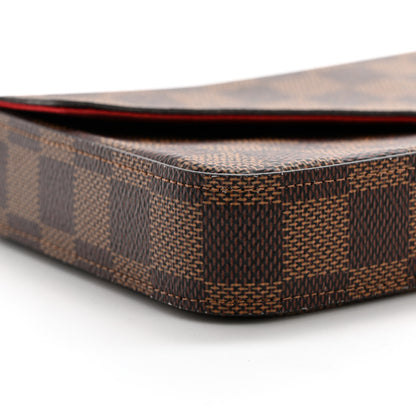 Louis Vuitton Damier Ebene Pochette Felicie Chain Wallet 9 of 14