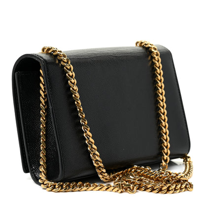 Saint Laurent Grain De Poudre Small Monogram Kate Satchel Black 3 of 18