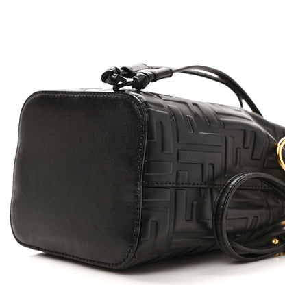 Fendi Vitello Liberty F is Fendi FF 1974 Embossed Mini Mon Tresor Bucket Bag Black 9 of 9
