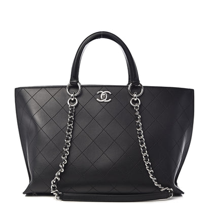 Chanel Calfskin Stitched Shopping Tote Black 1 of 10