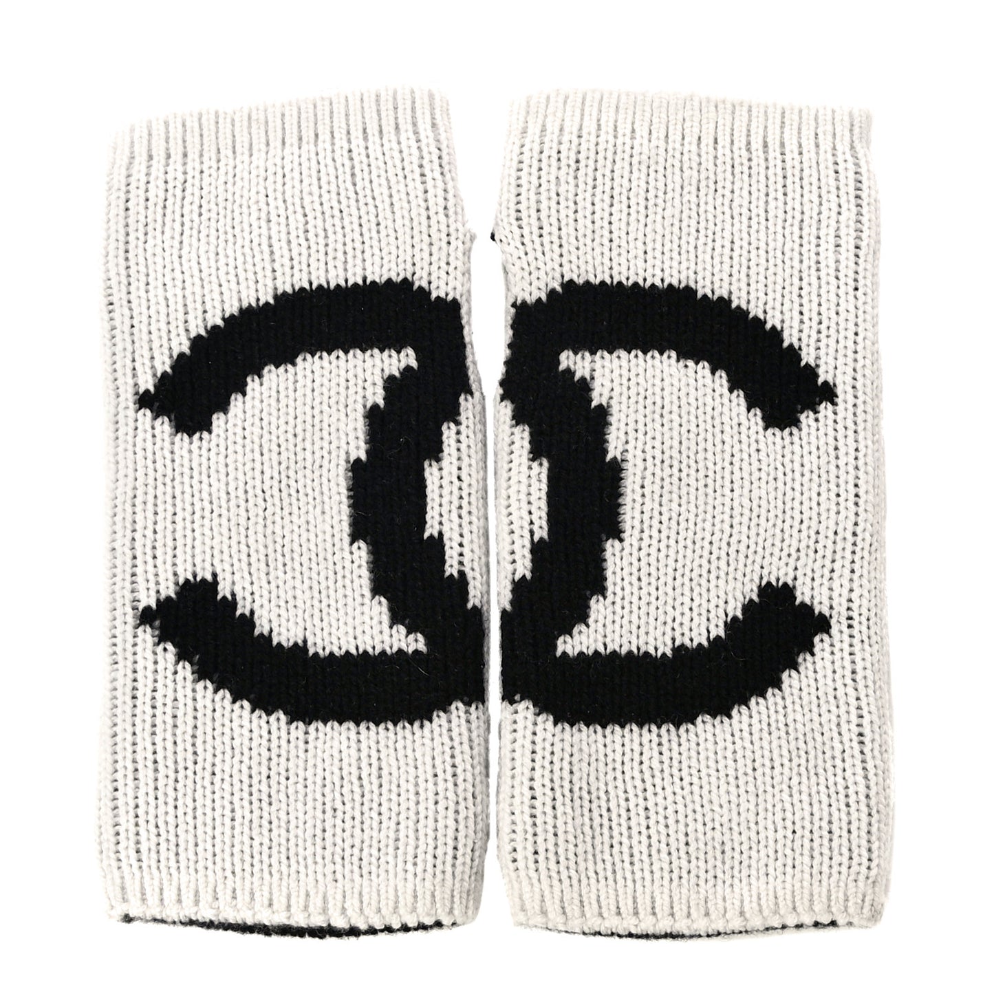 Cashmere CC Fingerless Gloves White Black
