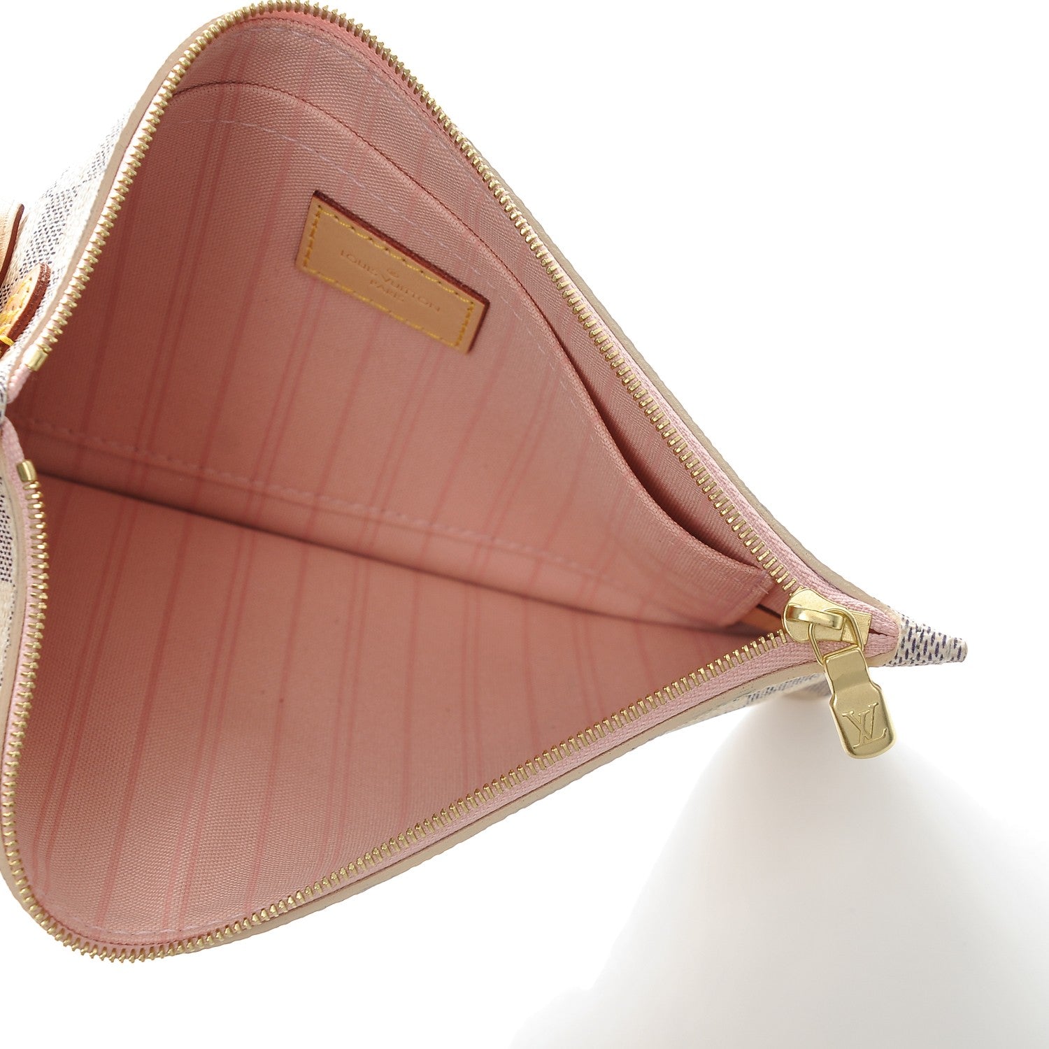 Louis Vuitton Damier Azur Neverfull MM GM Pochette Rose Ballerine 5 of 7