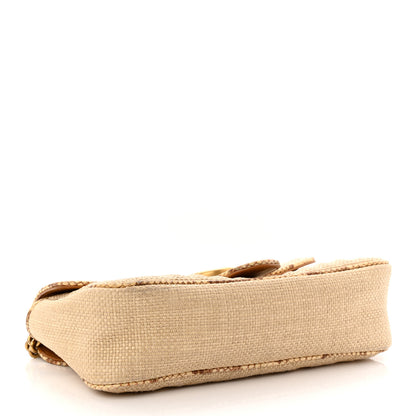 Gucci Raffia Elaphe Matelasse Small GG Marmont Shoulder Bag Natural Cream Brown 4 of 11