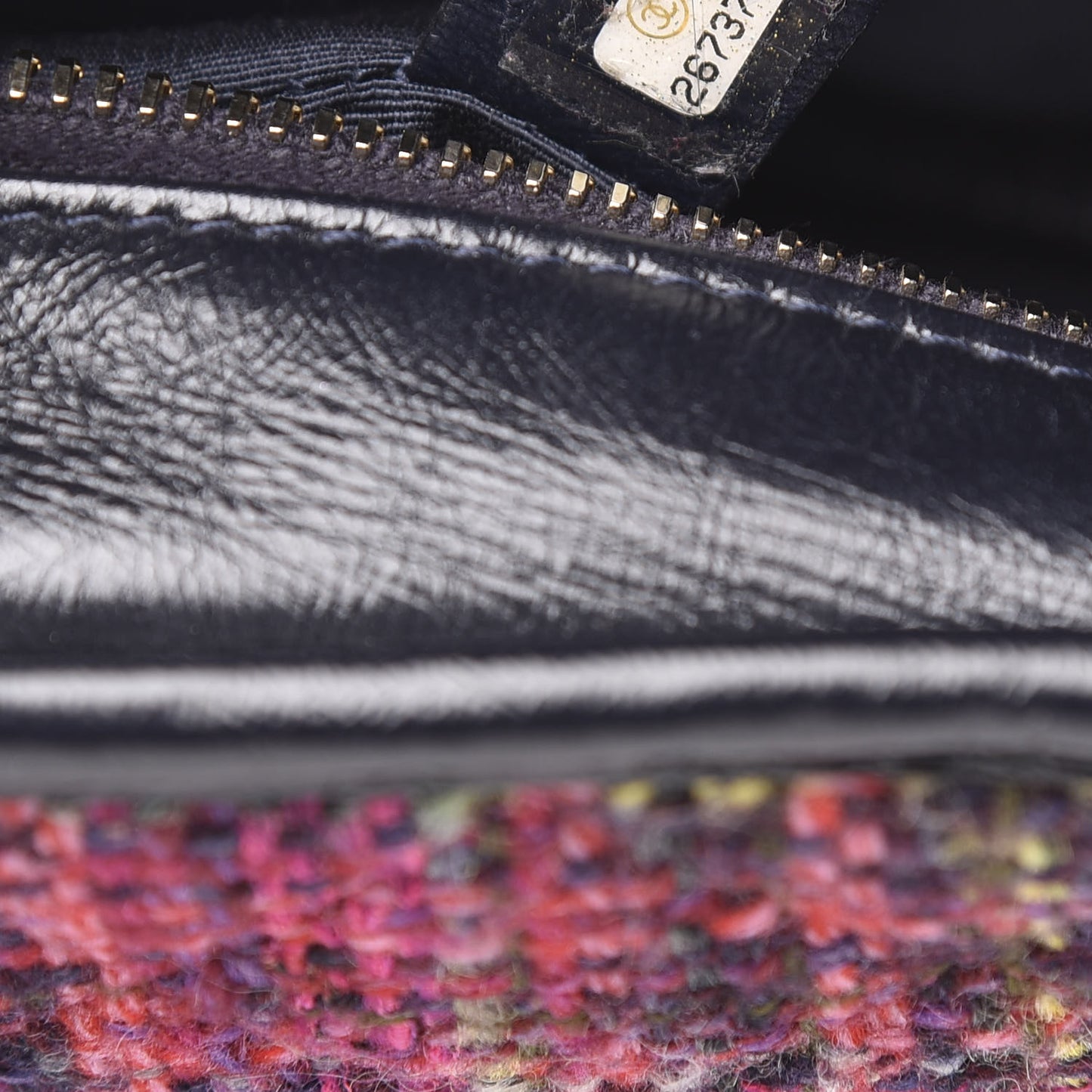 Tweed Calfskin Small Gabrielle Hobo Dark Navy