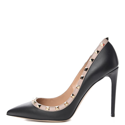 Valentino Garavani Nappa Rockstud 100mm Pumps 40 Black Poudre 1 of 9