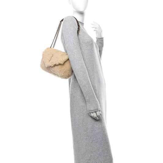 Shearling Calypso Crossbody Crema Naturel Dark Cigar