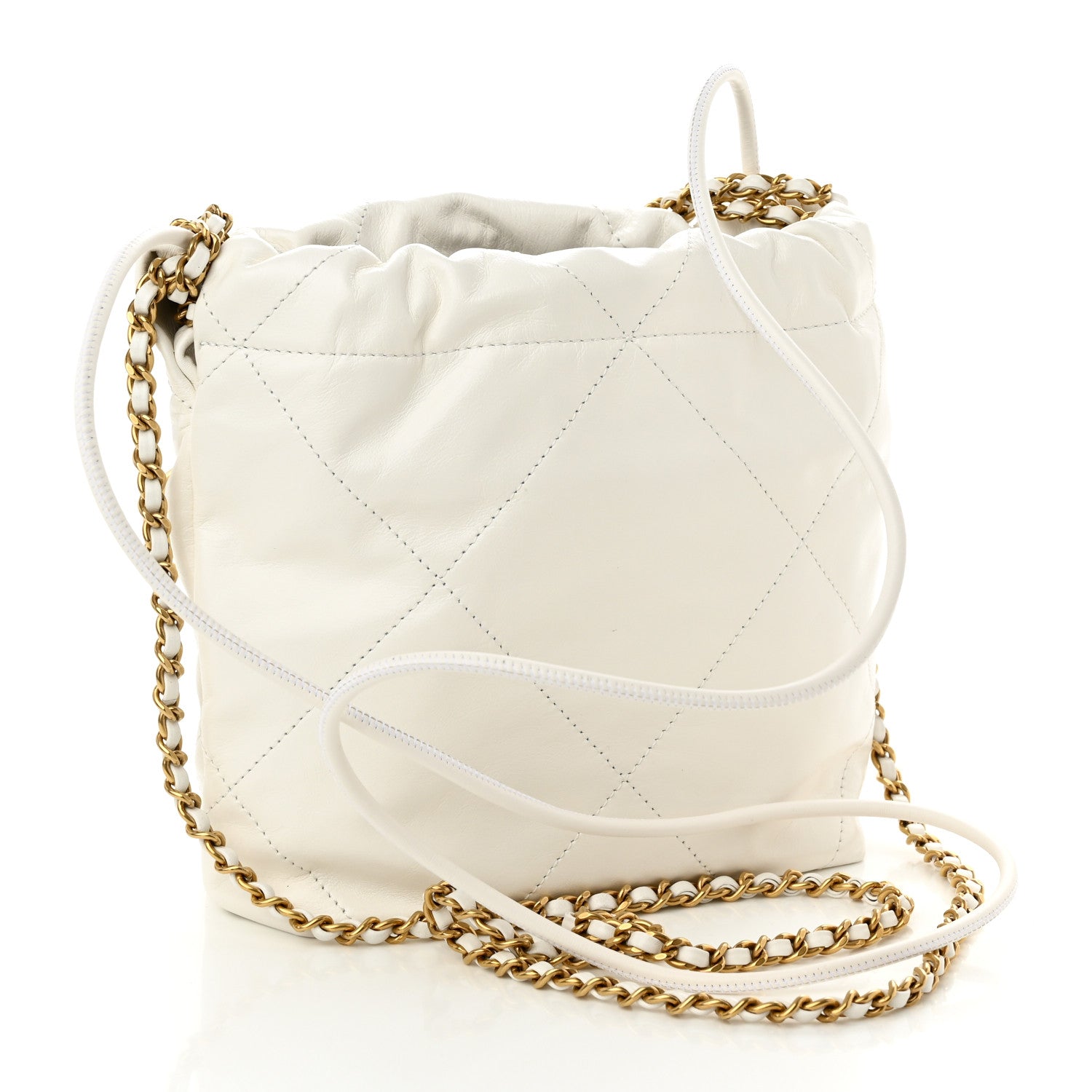 Chanel Shiny Calfskin Quilted Mini Chanel 22 White 3 of 10