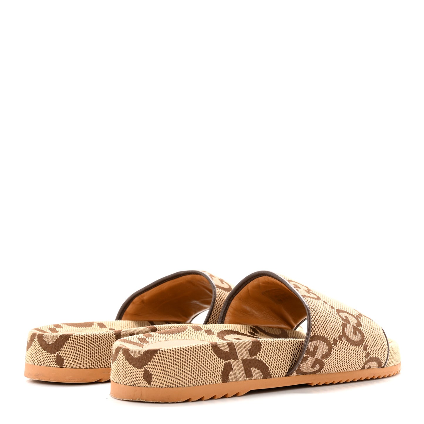 Monogram Jumbo GG Mens Slide Sandals 8 Camel Ebony