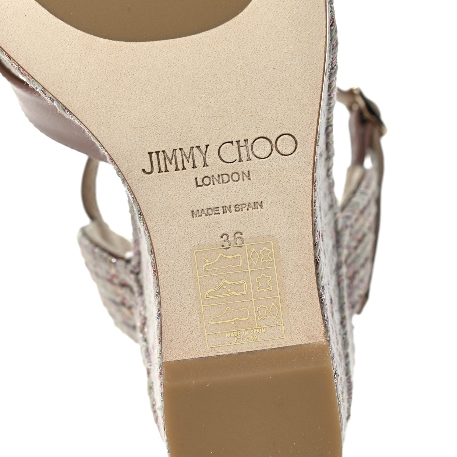 Jimmy Choo Nappa Dellena 100 Espadrille Wedges 36 Ballet Pink 5 of 8