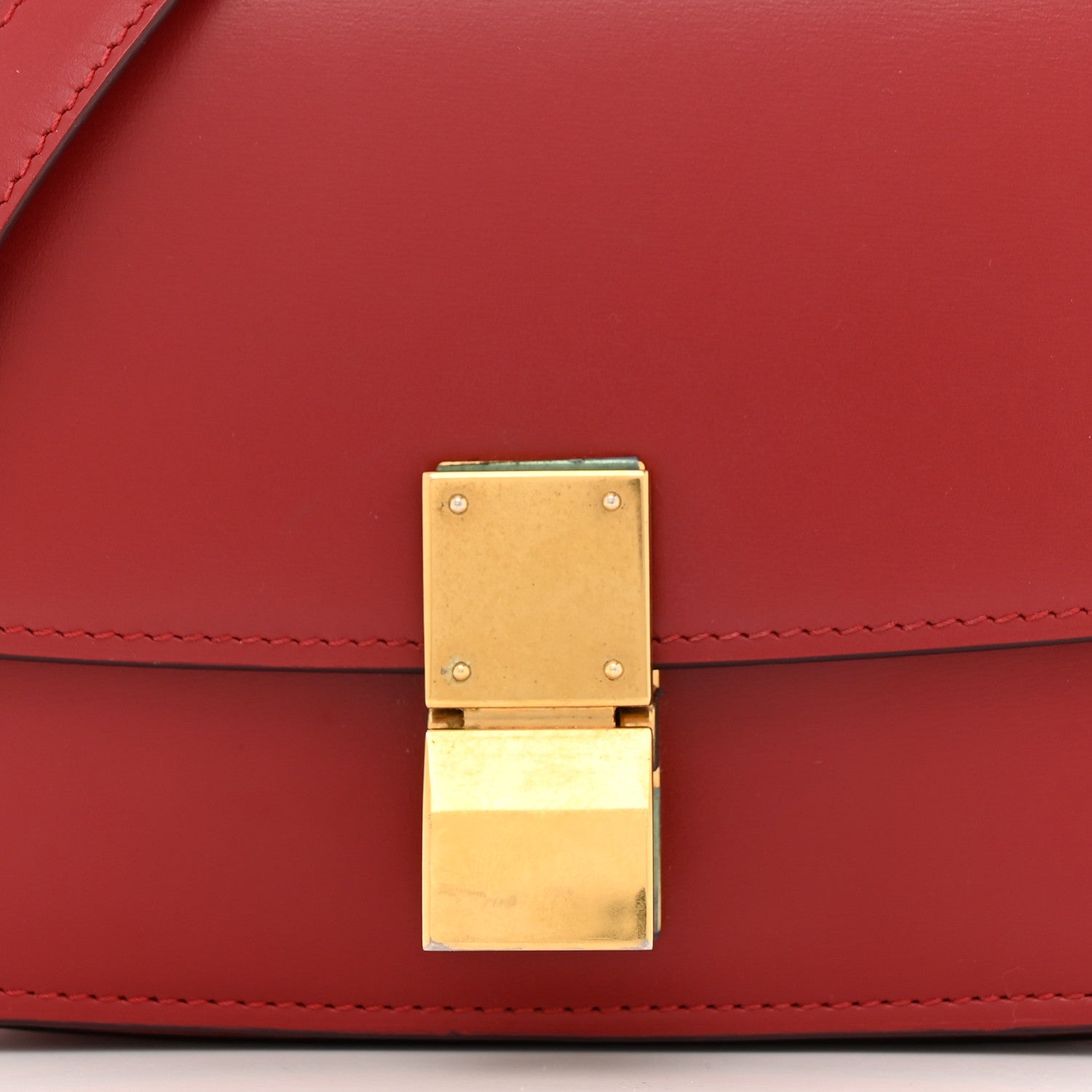 Celine Smooth Calfskin Small Classic Box Flap Bag Red 8 of 12