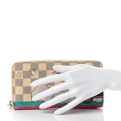 Louis Vuitton Damier Azur 2015 Christmas Animation Zippy Wallet Hibiscus 2 of 7