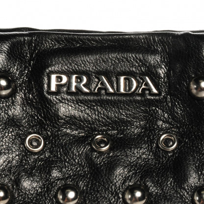 Prada Nappa Grommets Clutch Wristlet Nero Black 16 of 20