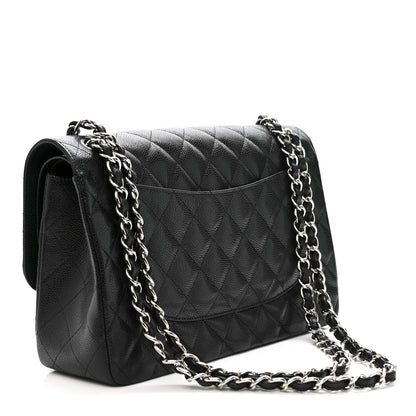 Chanel Caviar Quilted Jumbo Double Flap Black 3 of 11