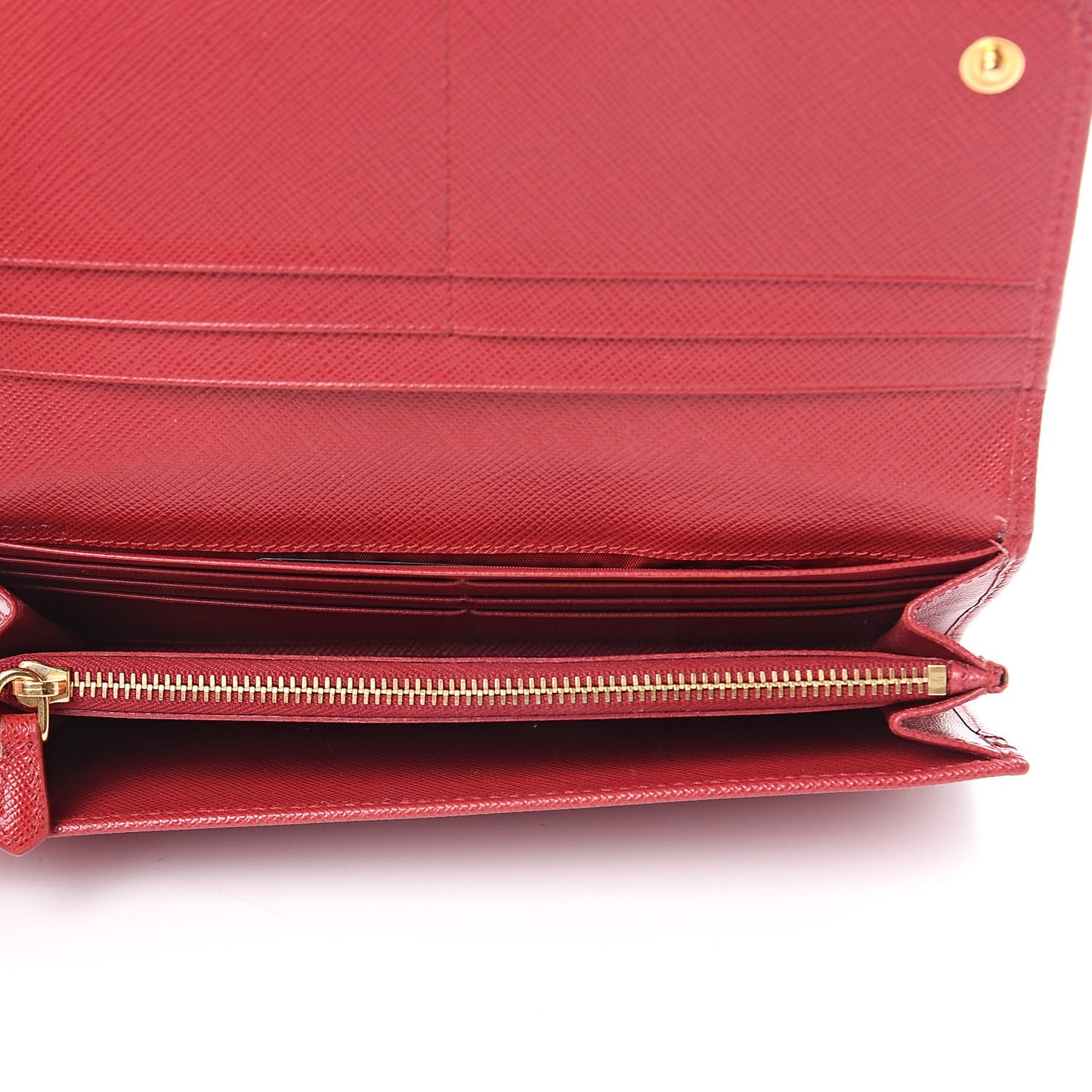 Saffiano Metal Continental Flap Wallet Fuoco