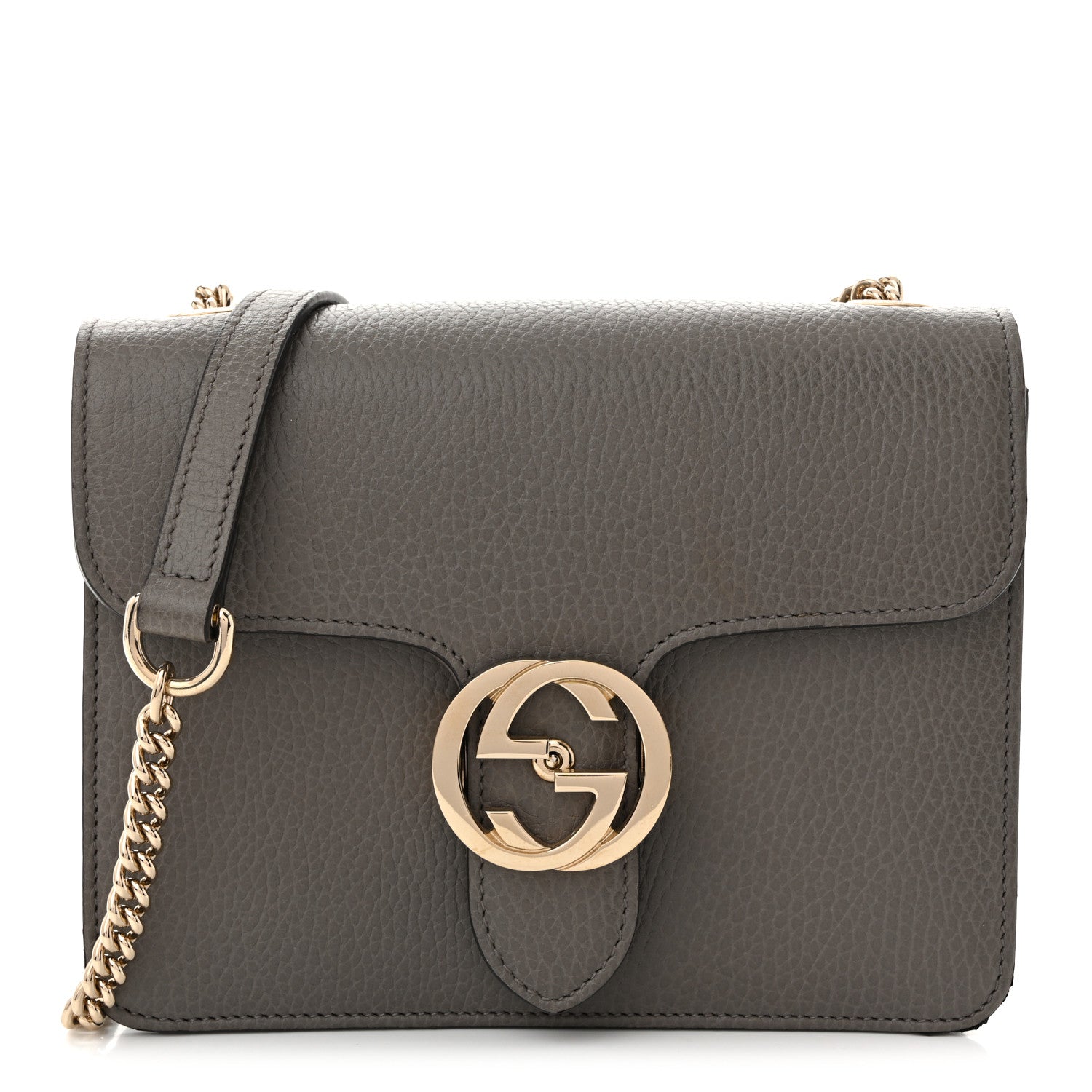 Gucci Dollar Calfskin Small Interlocking G Shoulder Bag Loess 1 of 11