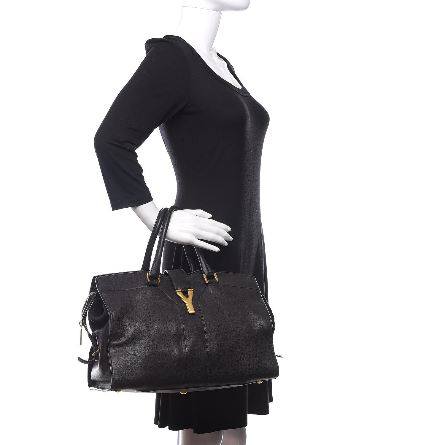 Saint Laurent Sheepskin Medium Cabas ChYc Black 2 of 15