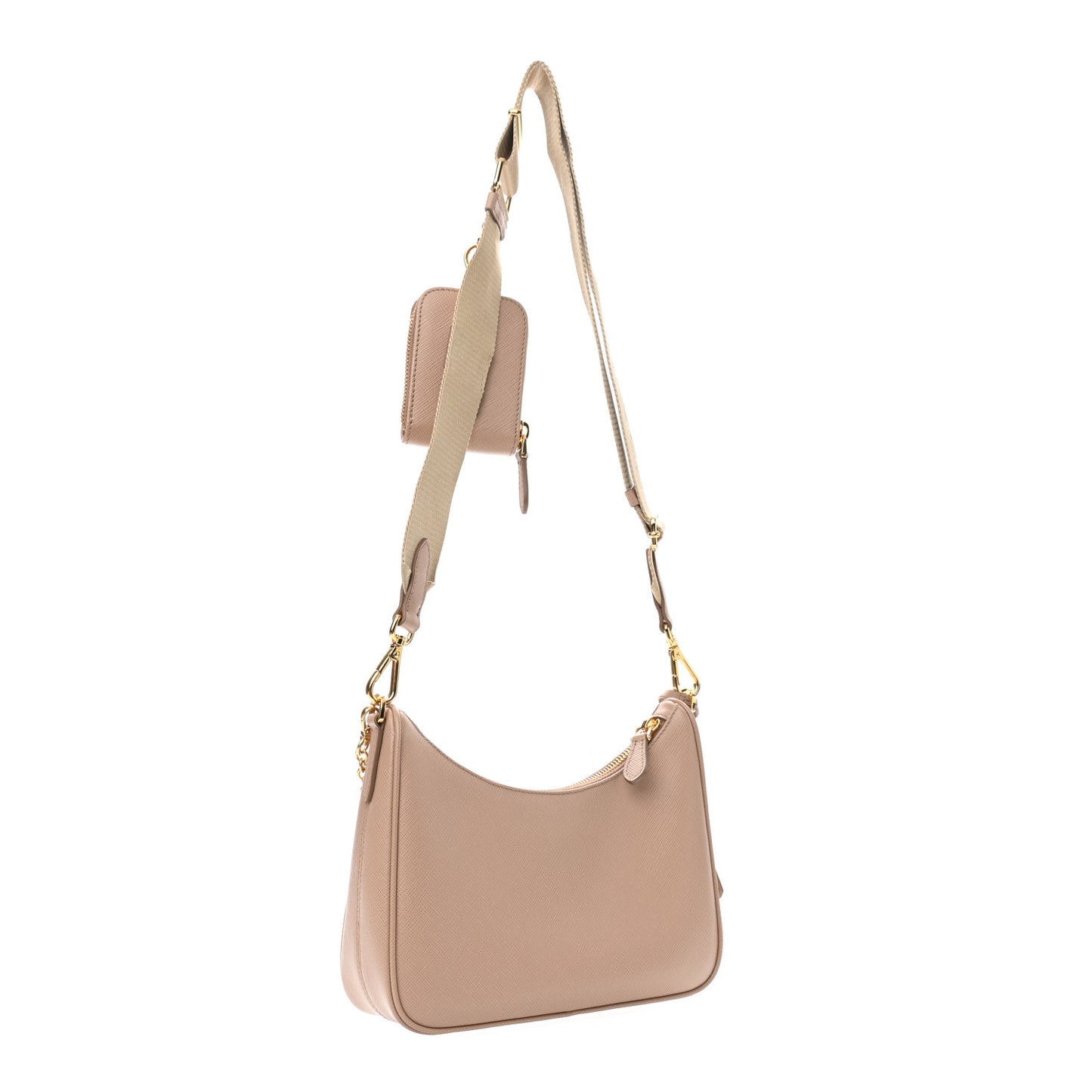 Saffiano Re-Edition 2005 Shoulder Bag Cammeo Beige