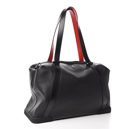 Christian Louboutin Grained Calfskin Studded Duffle Black 3 of 11