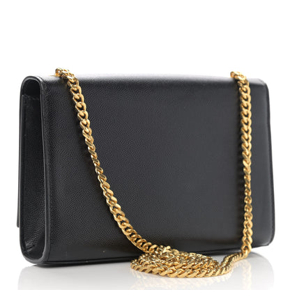Saint Laurent Grain De Poudre Small Classic Monogram Kate Tassel Satchel Black 3 of 12