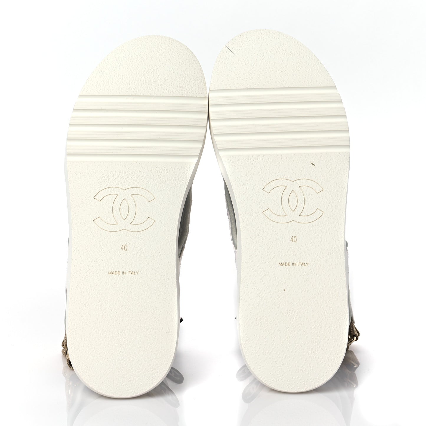 Goatskin Fabric Gladiator Sandals 40 White Light Grey Navy Blue