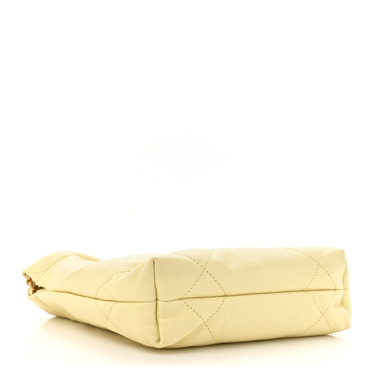 Shiny Calfskin Quilted Mini Chanel 22 Light Yellow