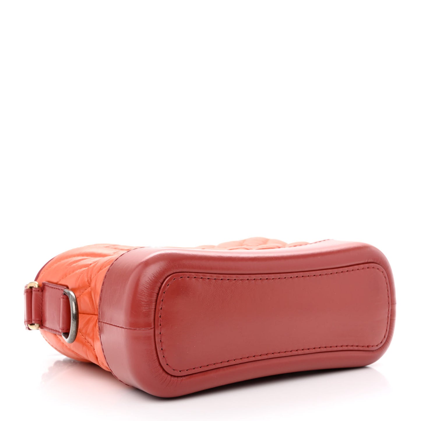 Aged Calfskin Chevron Quilted Small Gabrielle Hobo Dark Red Orange