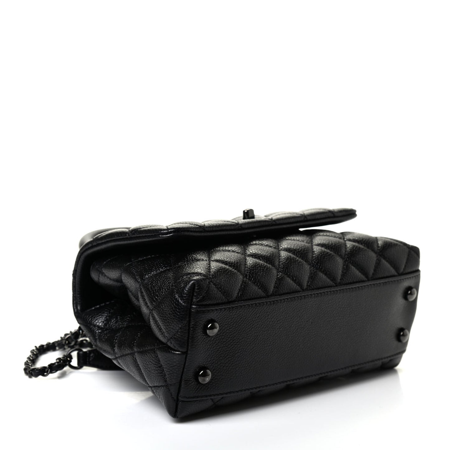 Caviar Quilted Mini Coco Handle Flap So Black