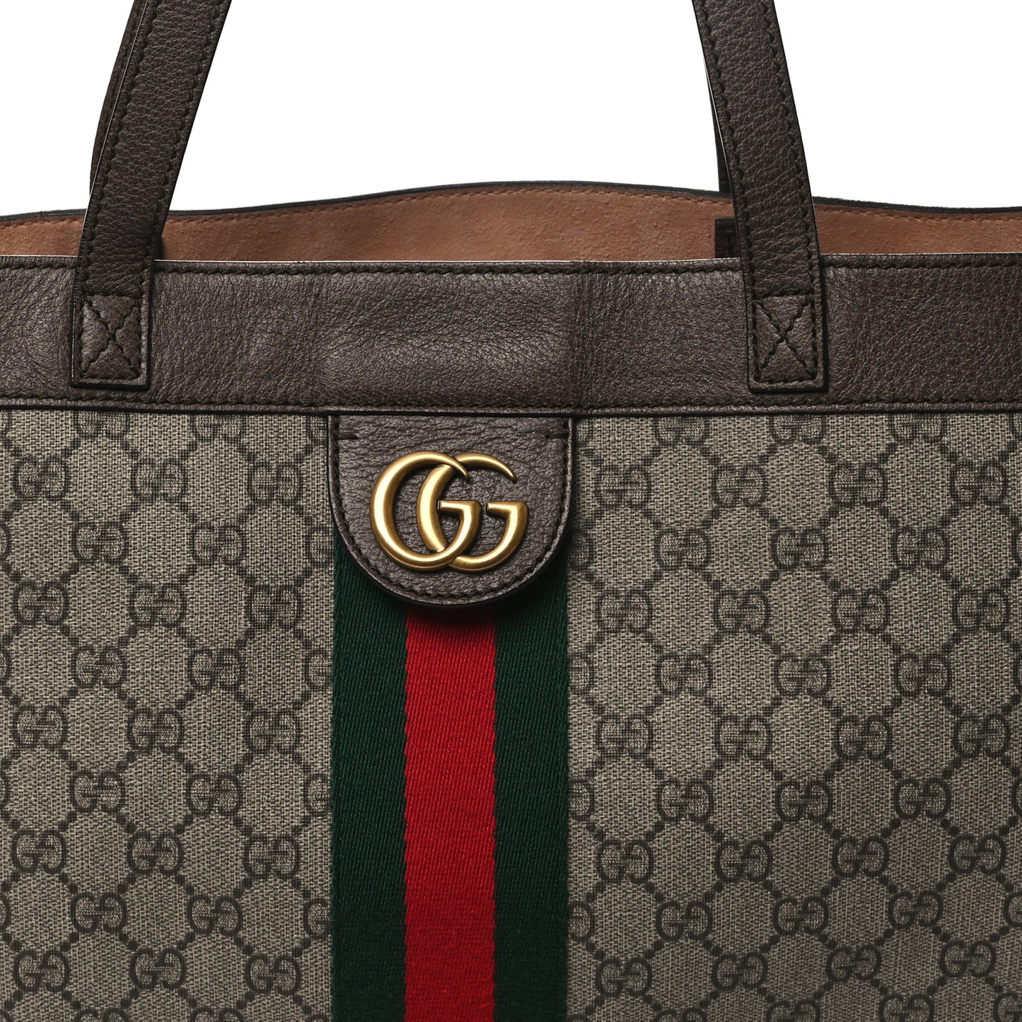GG Supreme Monogram Web Ophidia Tote Brown
