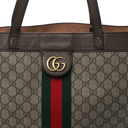 Gucci GG Supreme Monogram Web Ophidia Tote Brown 8 of 11