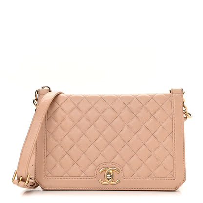 Chanel Lambskin Quilted Large Flap Beige 1 of 13
