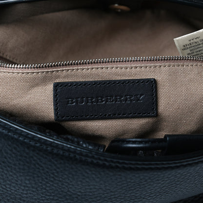 Burberry Grainy Calfskin Medium Check Ashby Hobo Black 6 of 13