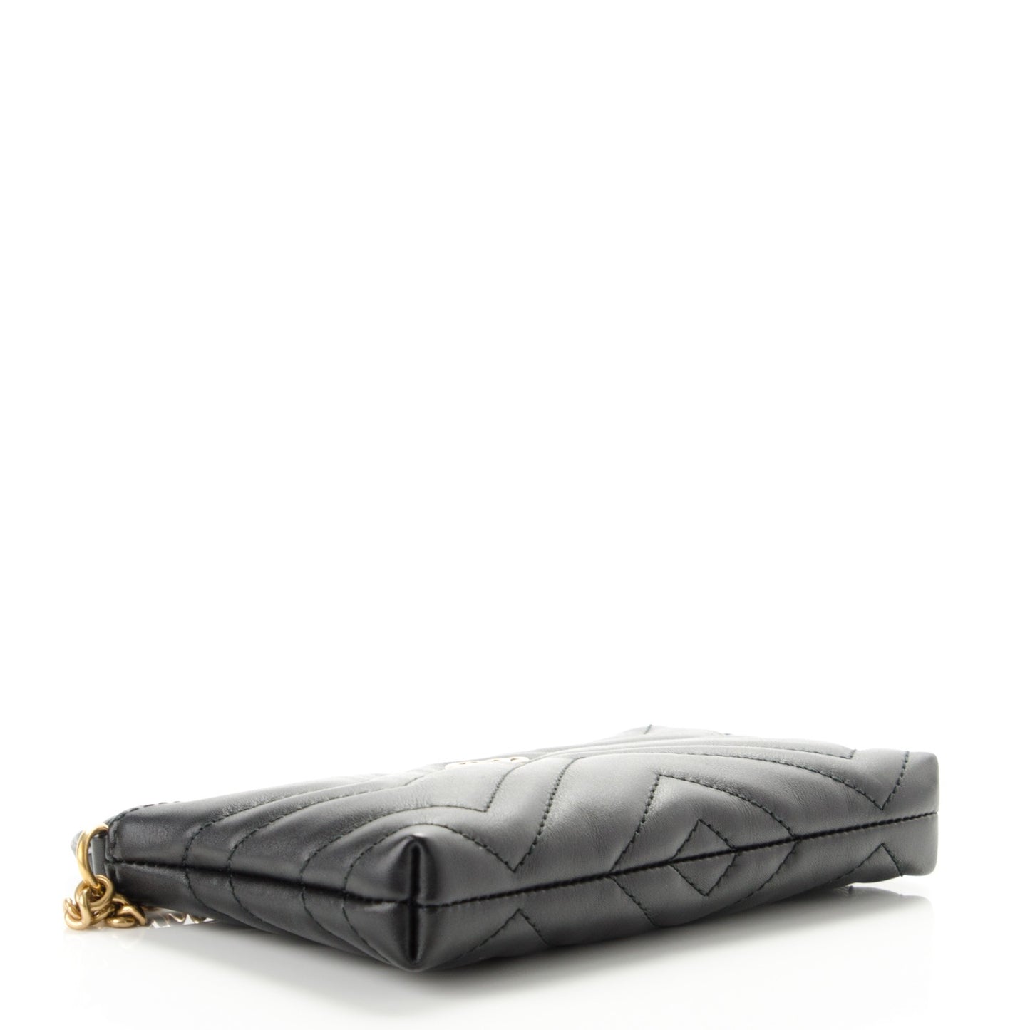 Calfskin Matelasse Mini GG Marmont Chain Bag Black