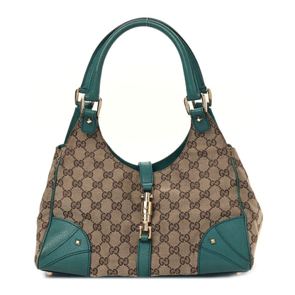 Gucci Monogram Calfskin Large Bardot Shoulder Bag Turquoise 1 of 10