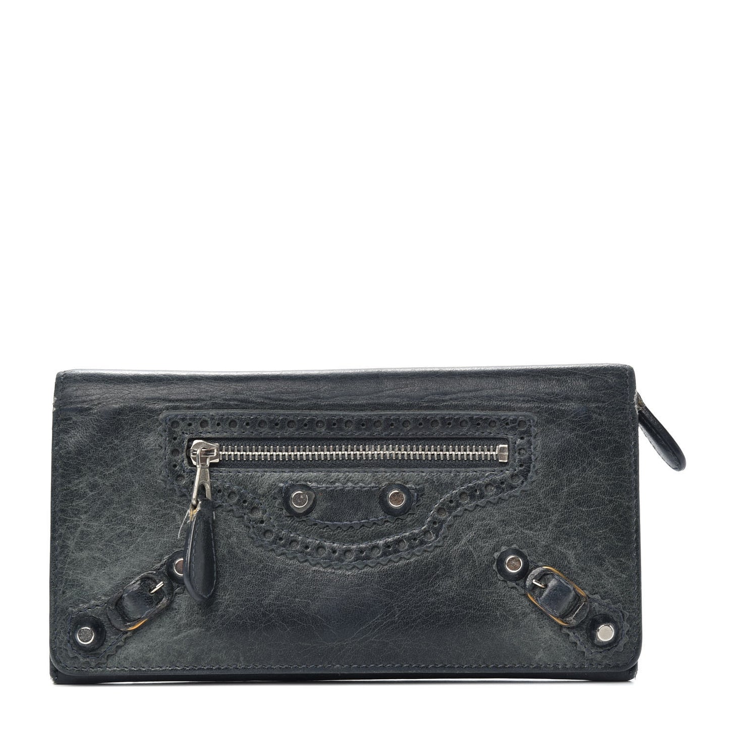 Agneau Giant Brogues Hardware Money Wallet Anthracite
