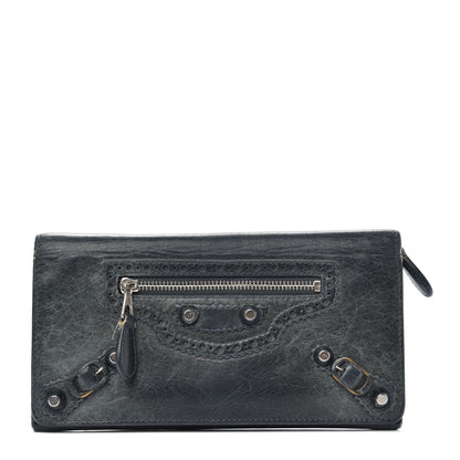 Balenciaga Agneau Giant Brogues Hardware Money Wallet Anthracite 1 of 6