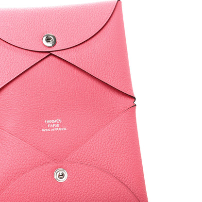 Hermes Evercolor Calvi Card Case Rose Azalee 5 of 7