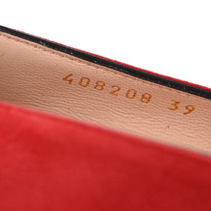 Gucci Kid Scamosciato GG Marmont Fringe 50mm Loafer Pumps 39 Vulcanic Red 9 of 10