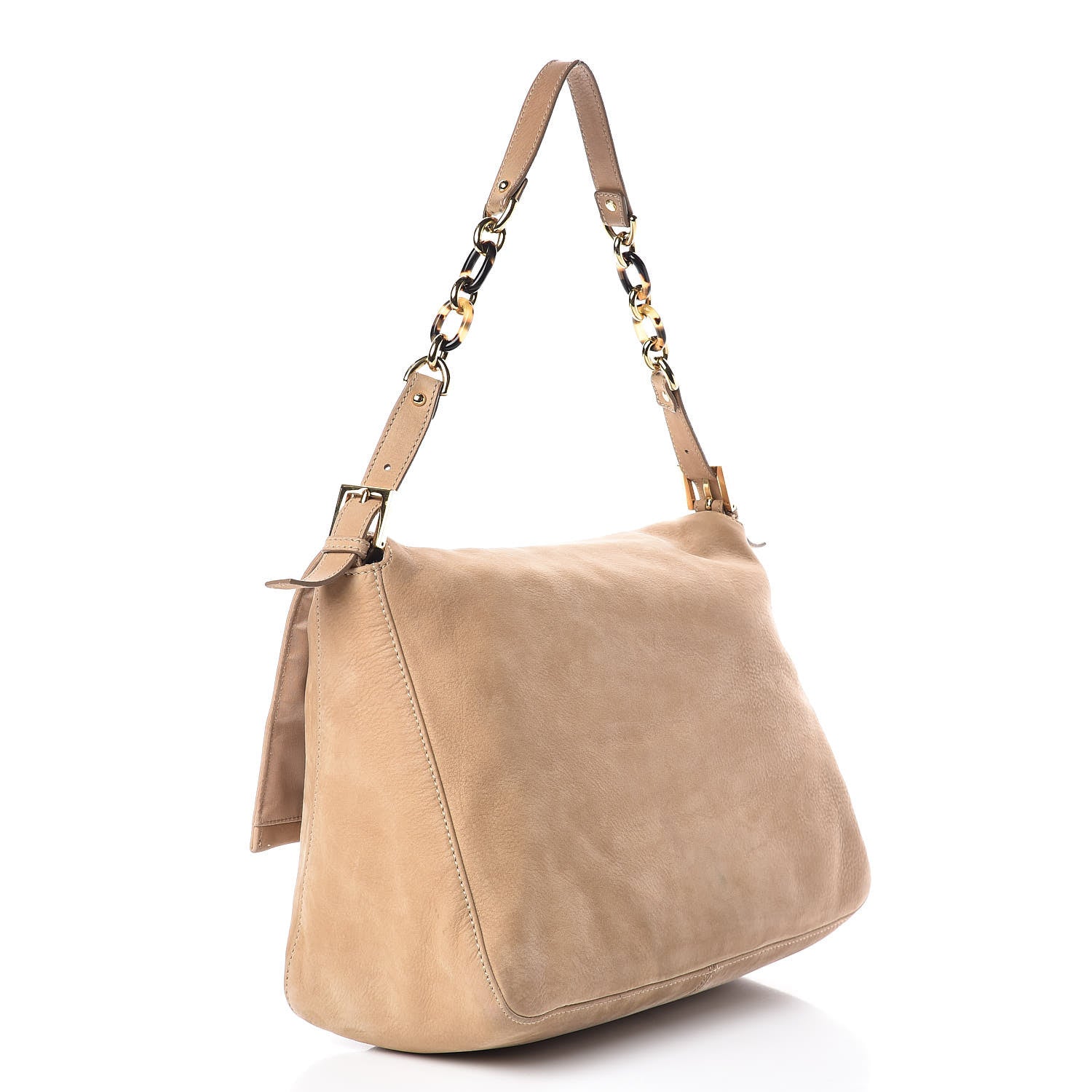 Fendi Vitello Savana Big Mama Baguette Caramello Tartaruga Natural 2 of 14