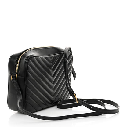 Saint Laurent Calfskin Matelasse Monogram Lou Camera Bag Black 3 of 10