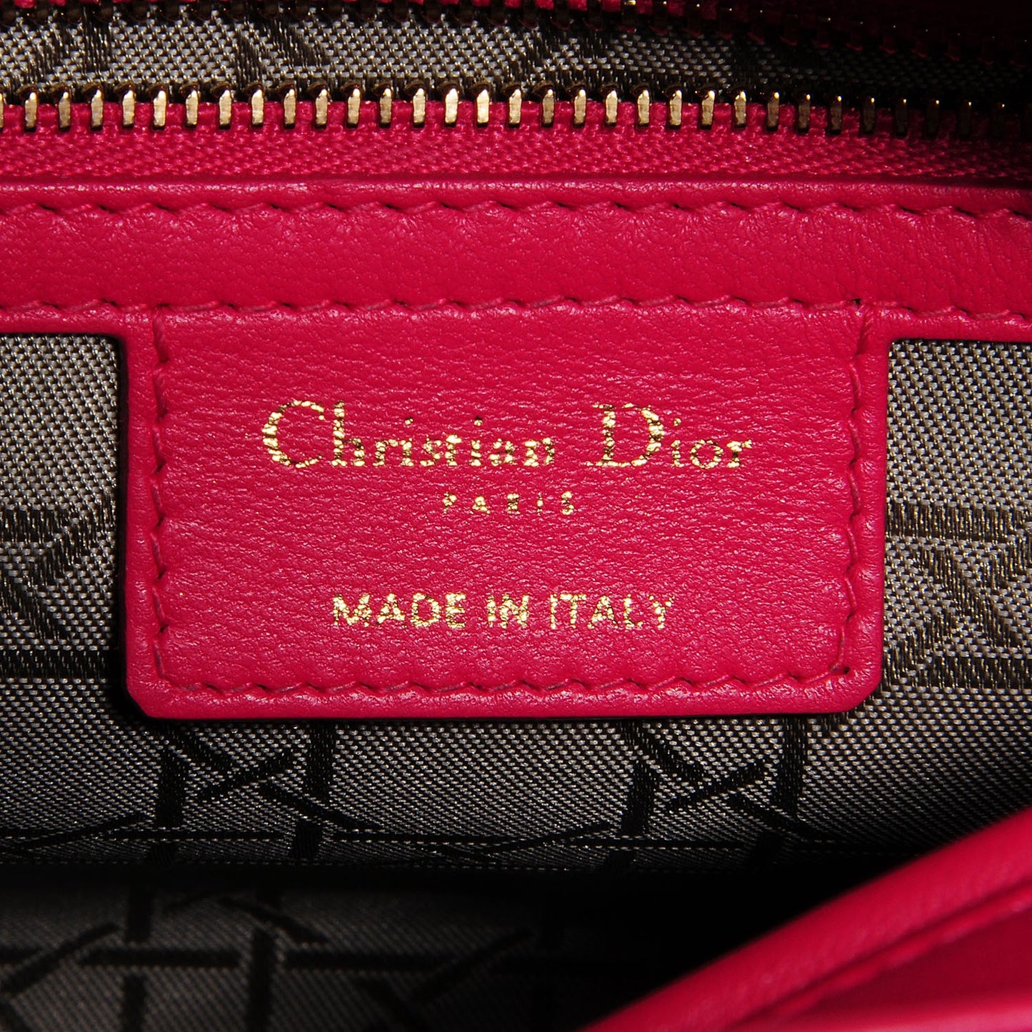 Lambskin Cannage Medium Lady Dior Hot Pink