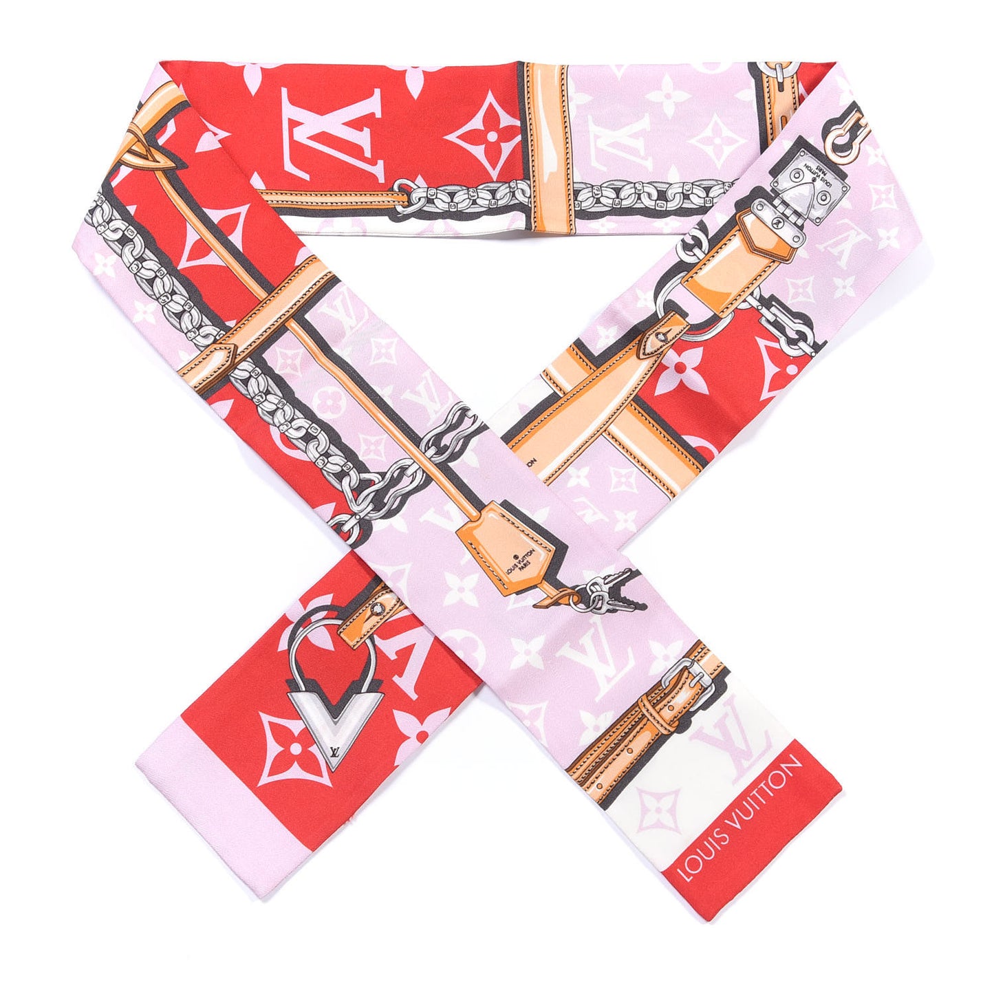 Silk Monogram Giant Confidential Bandeau Rouge