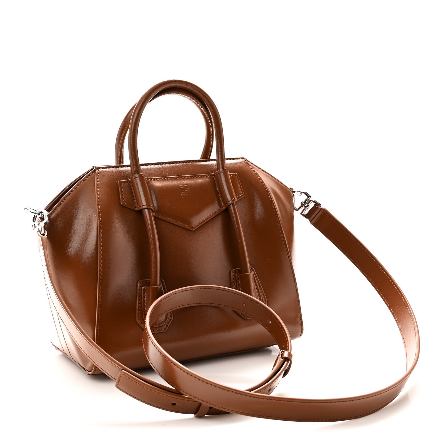 Box Calfskin Mini Lock Antigona Shoulder Bag Beige Chestnut