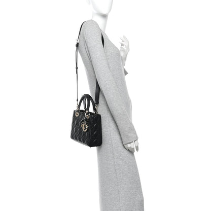 Christian Dior Lambskin Cannage Small Lady Dior Black 2 of 15