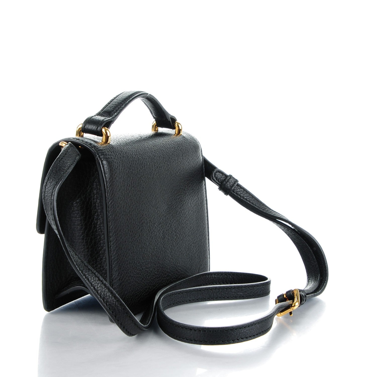 Dolce & Gabbana Grained Calfskin Mini Rosalia Trunk Crossbody Bag Black 3 of 7