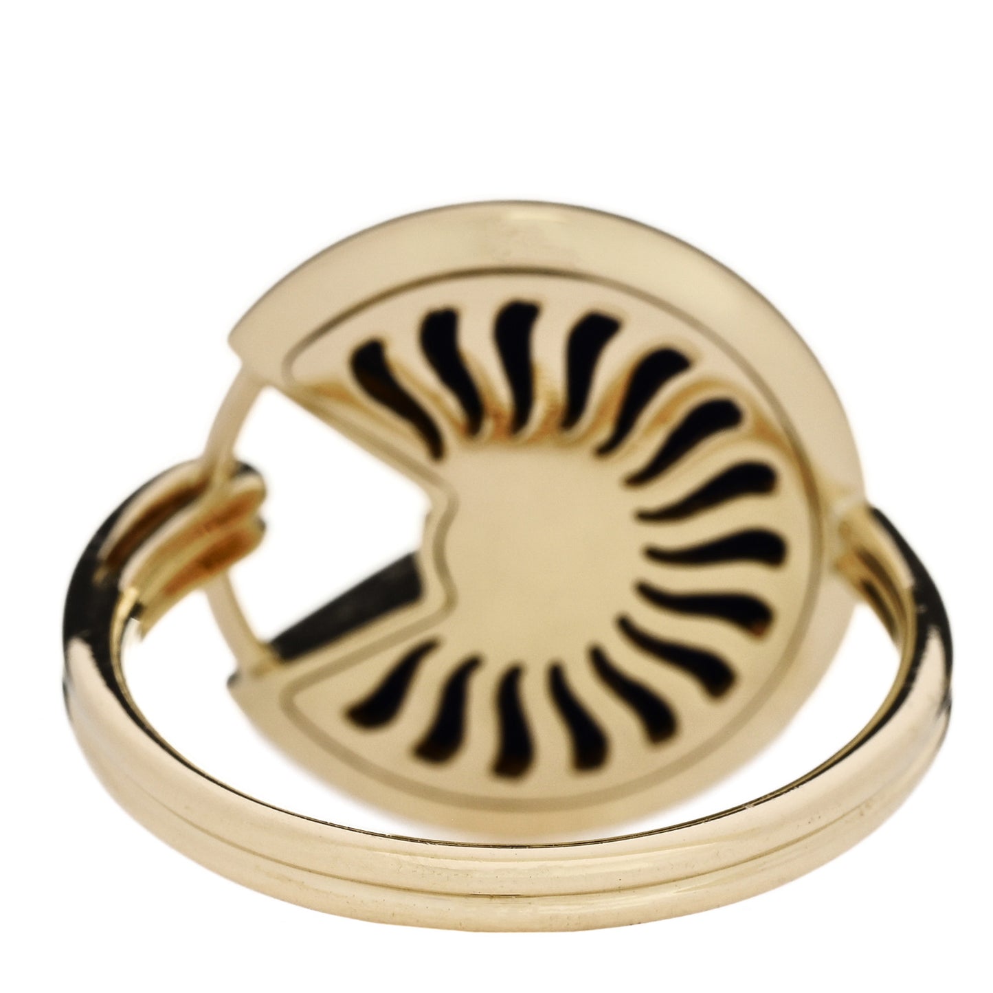 18K Yellow Gold Diamond Lapis Lazuli Amulette de Cartier Ring 56 7.5