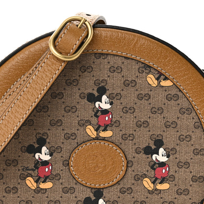 Gucci X DISNEY Mini Vintage GG Supreme Monogram Mickey Mouse Round Shoulder Bag Beige Vintage Sun Oil 8 of 10