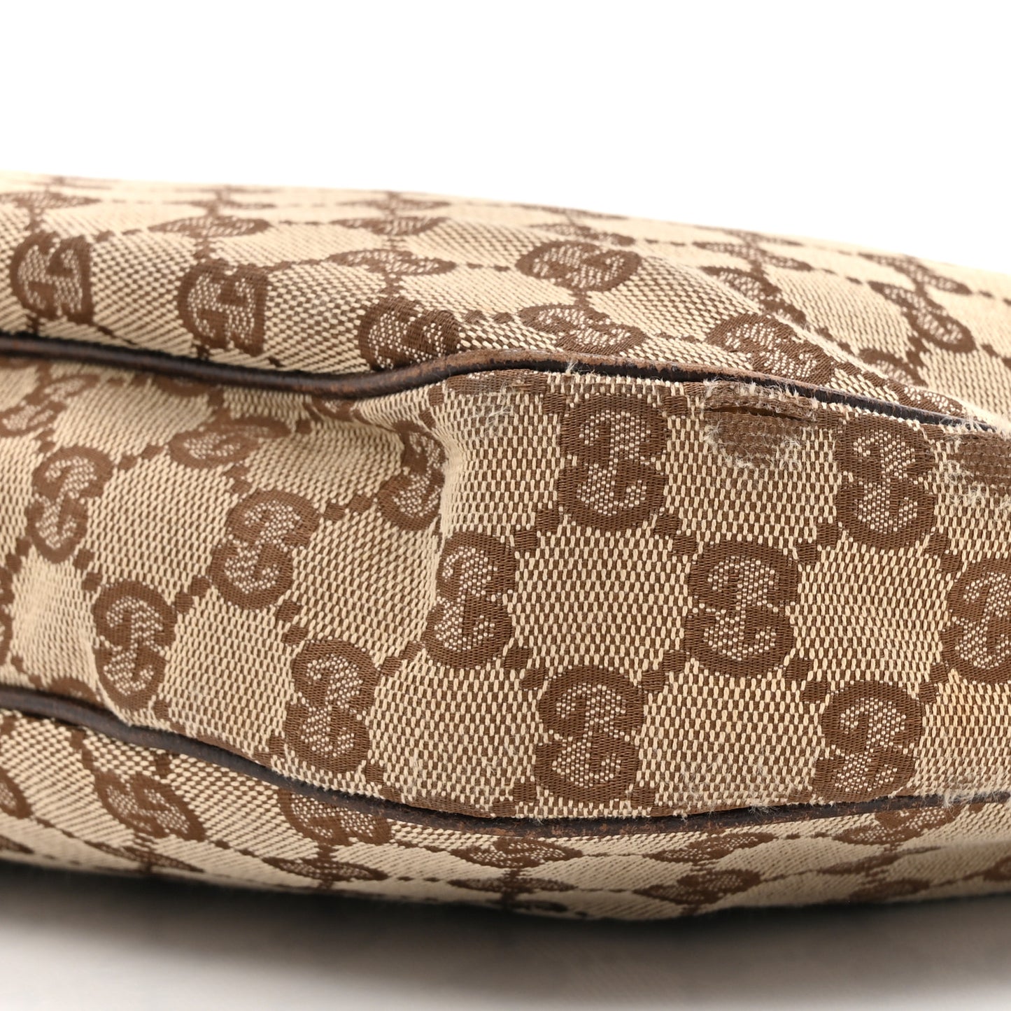 Monogram Web Medium Half Moon Hobo Dark Brown